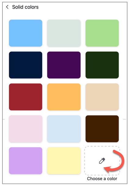 Screenshot showing the color chooser
